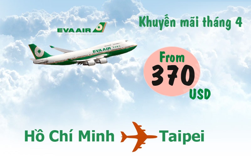 Vé máy bay Eva Air đi Taipei Đài Loan