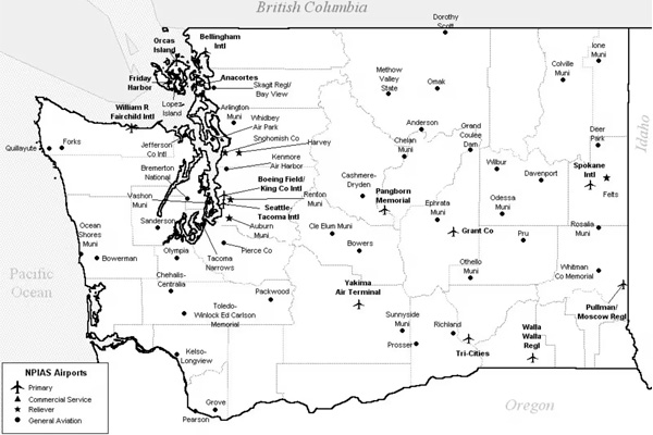 Danh sách sân bay tại Washington