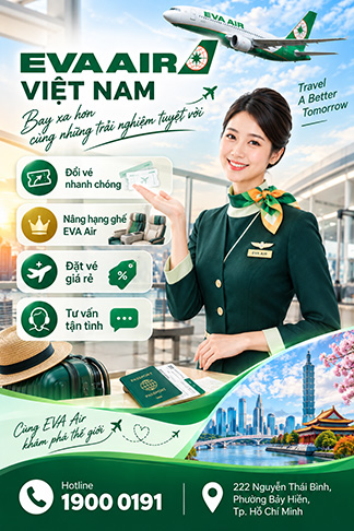 Đặt vé máy bay hãng Eva Air