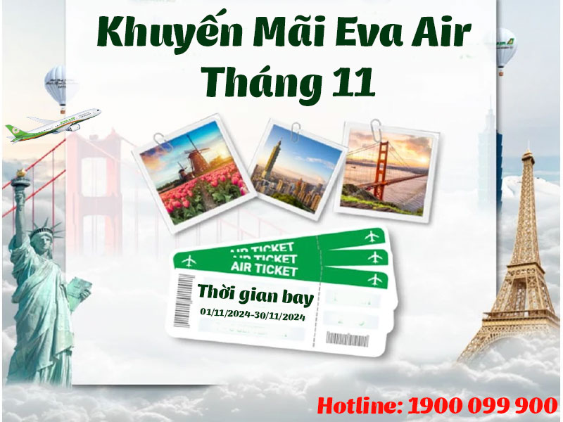 Eva Air Siêu Khuyến Mãi Tháng 11/2024